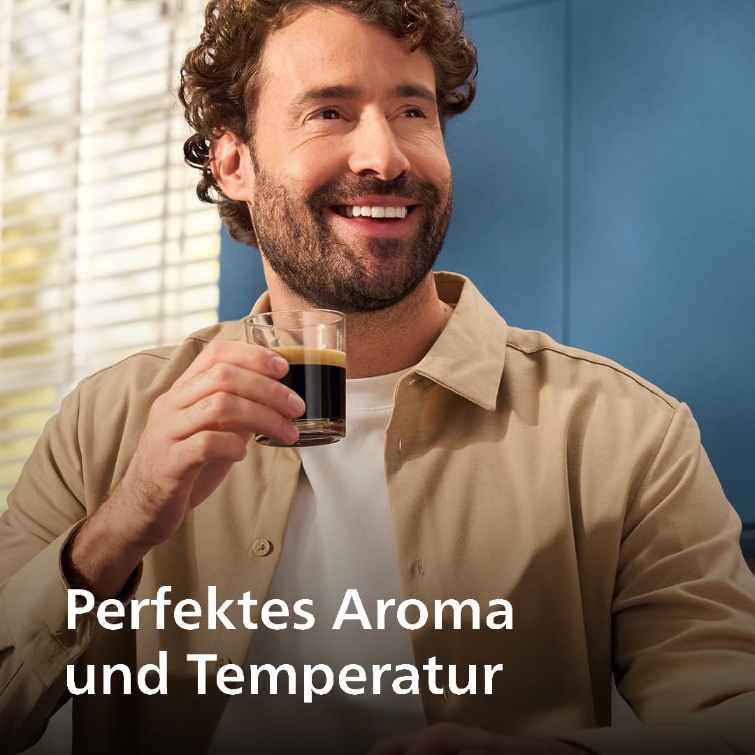 Philips-Serie 5500 Kaffeevollautomat EP5544/50– LatteGo Milchsystem,20 heiße und kalte Kaffeespezialitäten,40% leiser mit SilentBrew,Grau