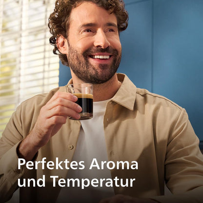 Philips-Serie 5500 Kaffeevollautomat EP5544/50– LatteGo Milchsystem,20 heiße und kalte Kaffeespezialitäten,40% leiser mit SilentBrew,Grau