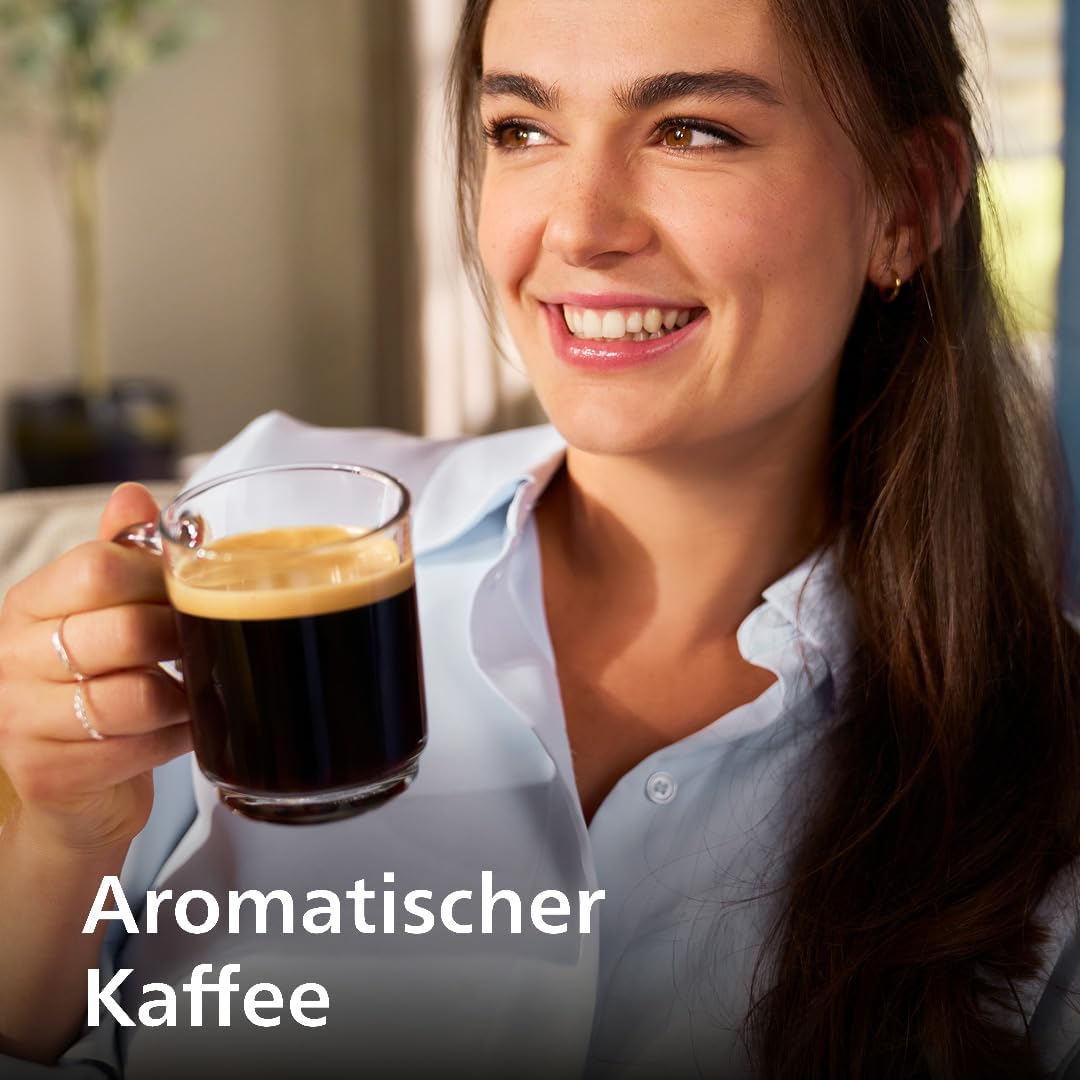 Philips-Serie 5500 Kaffeevollautomat EP5544/50– LatteGo Milchsystem,20 heiße und kalte Kaffeespezialitäten,40% leiser mit SilentBrew,Grau