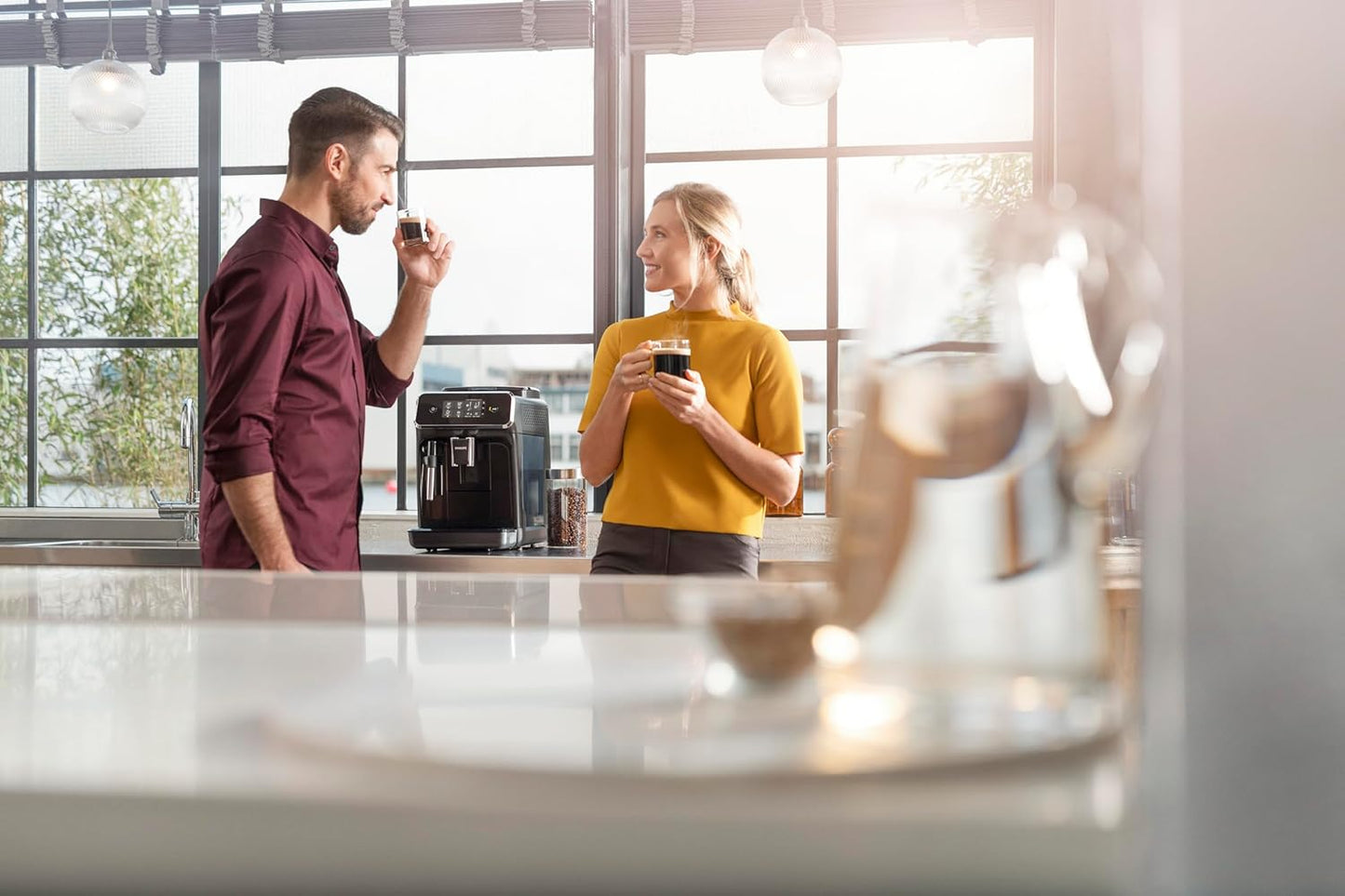 Serie 5400 EP5447/90 Kaffeevollautomat - LatteGo, 12 Getränke, Milchaufschäumer, Touchscreen, 4 Profile, Chrom-Finish